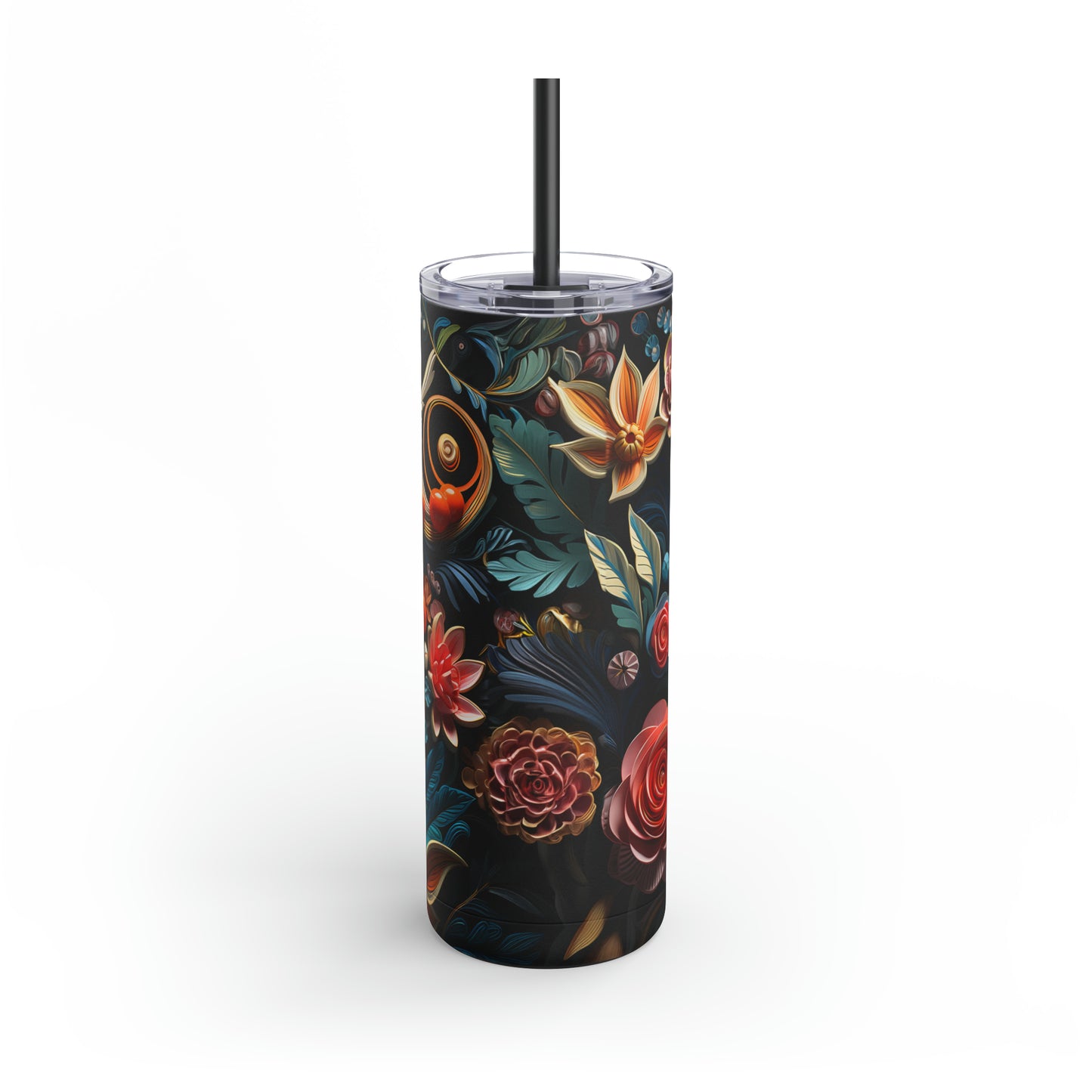 Christmas Flower Skinny Matte Tumbler, 20oz