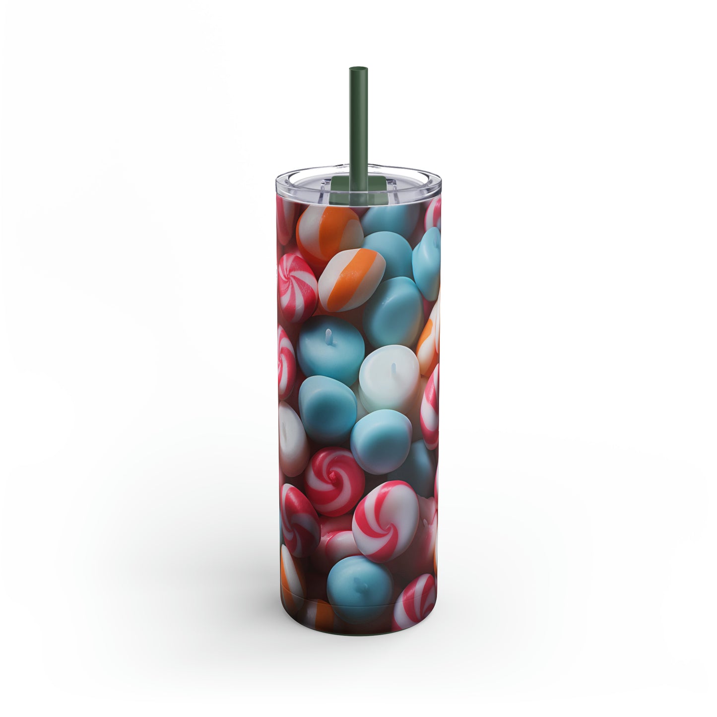 Christmas Candy Skinny Matte Tumbler, 20oz