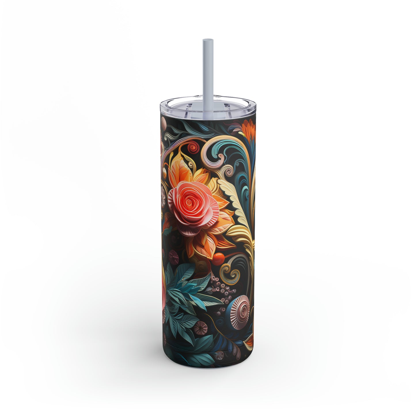 Christmas Flower Skinny Matte Tumbler, 20oz