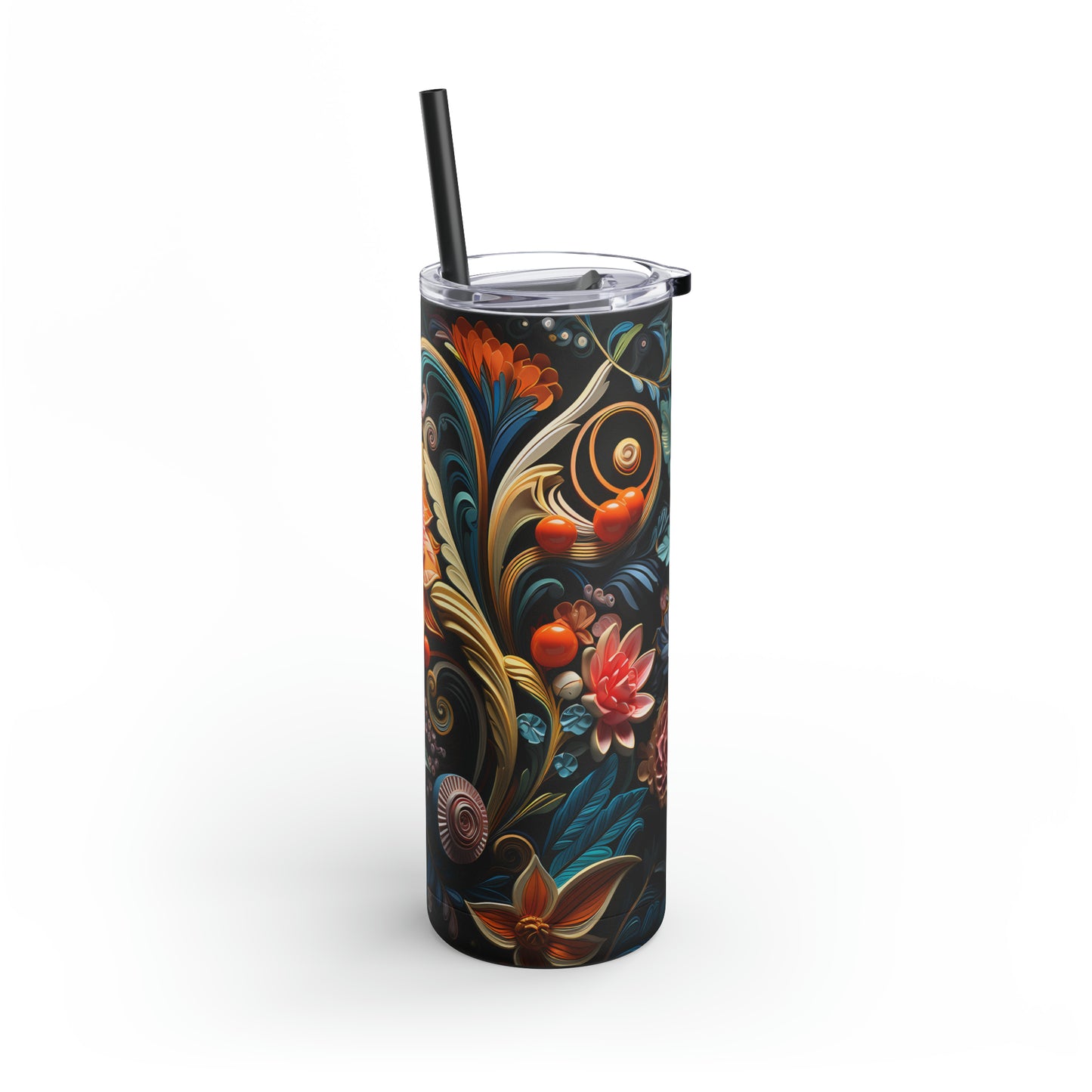 Christmas Flower Skinny Matte Tumbler, 20oz