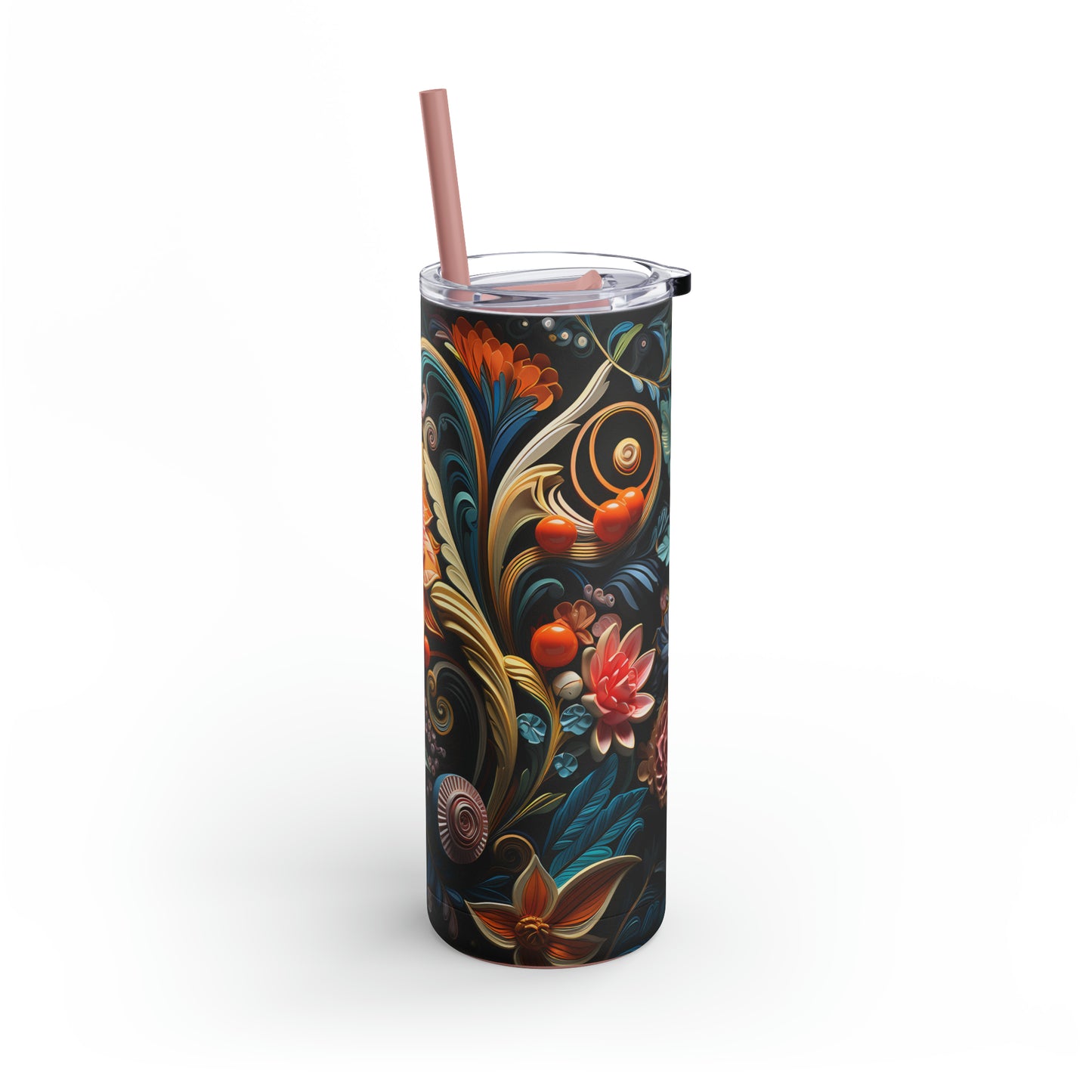 Christmas Flower Skinny Matte Tumbler, 20oz