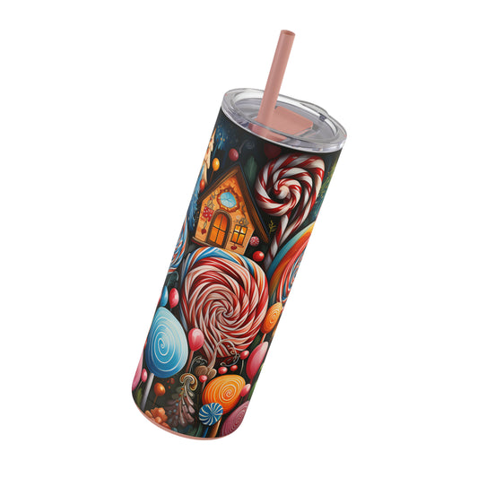 Christmas Candy Skinny Matte Tumbler, 20oz