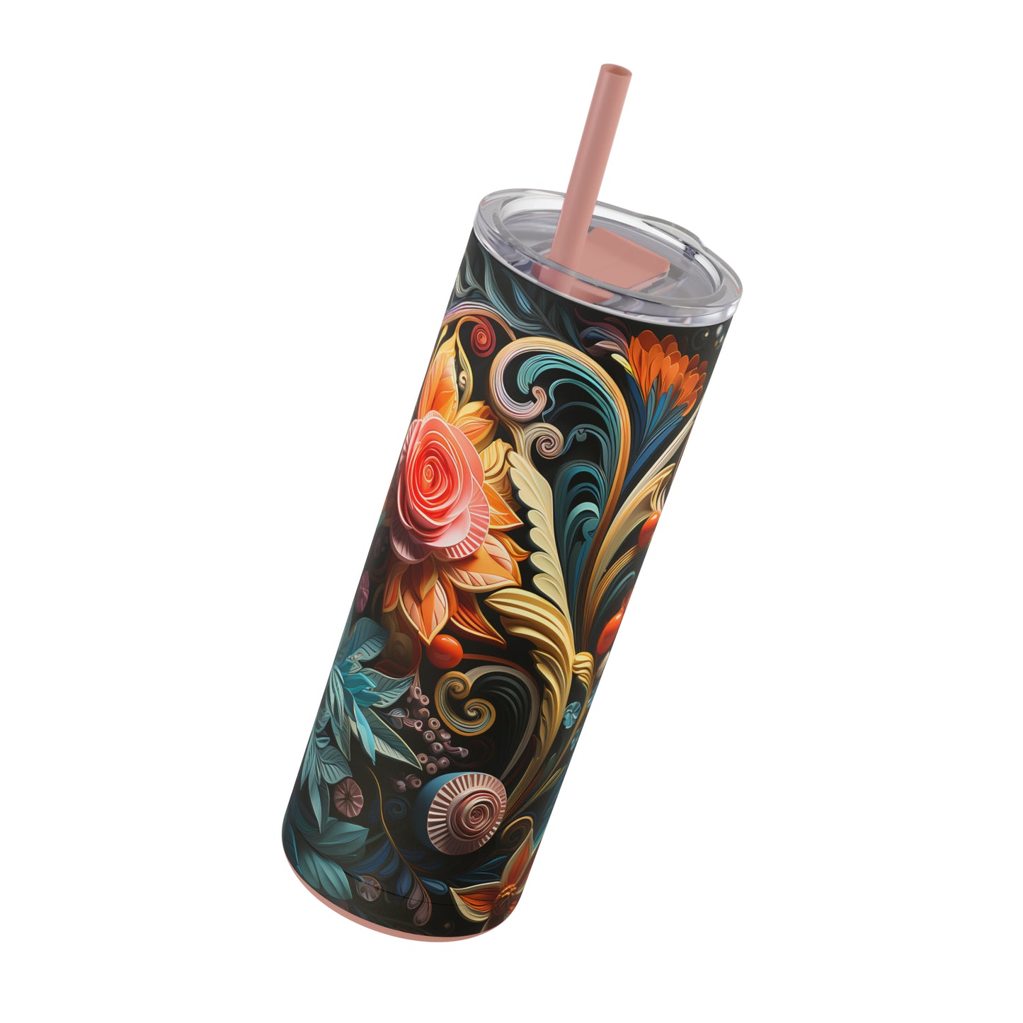 Christmas Flower Skinny Matte Tumbler, 20oz