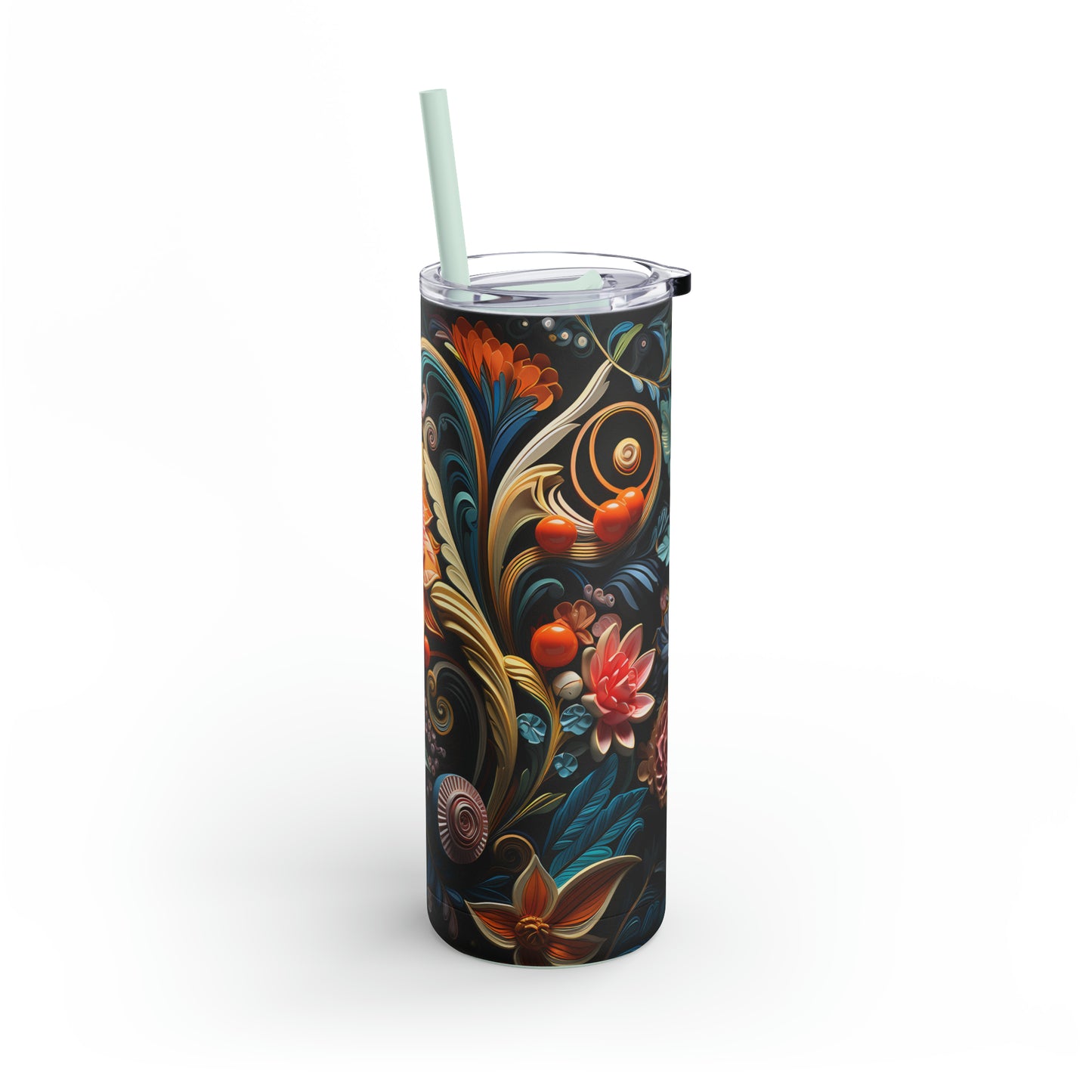 Christmas Flower Skinny Matte Tumbler, 20oz