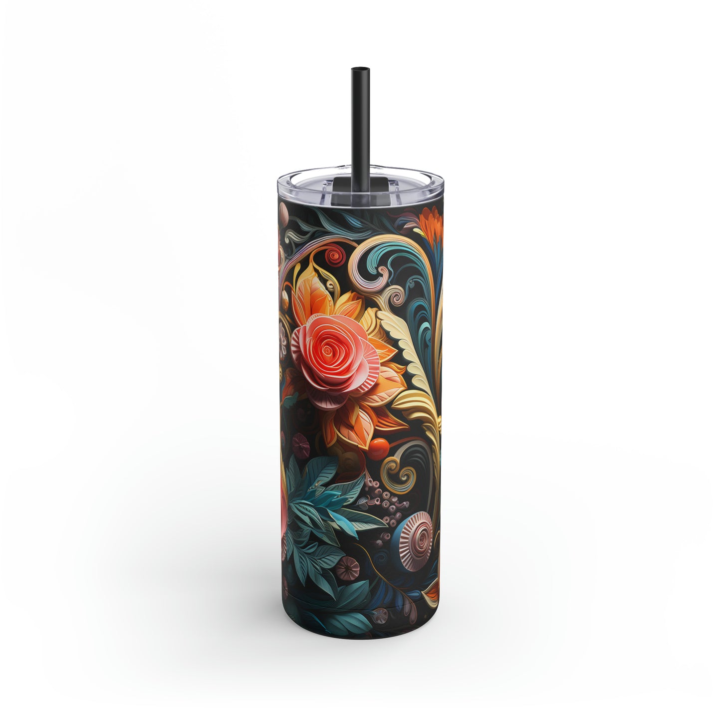 Christmas Flower Skinny Matte Tumbler, 20oz