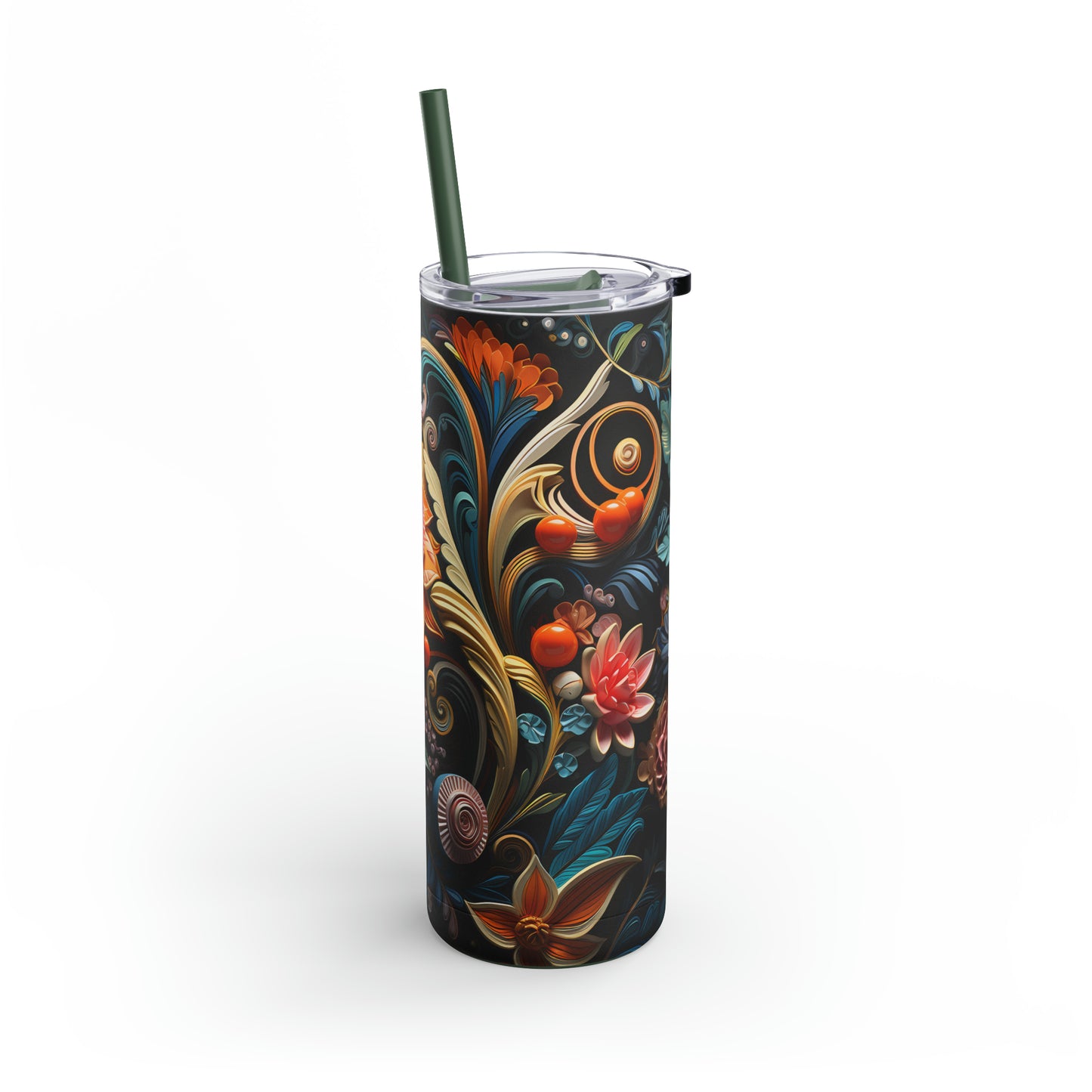 Christmas Flower Skinny Matte Tumbler, 20oz