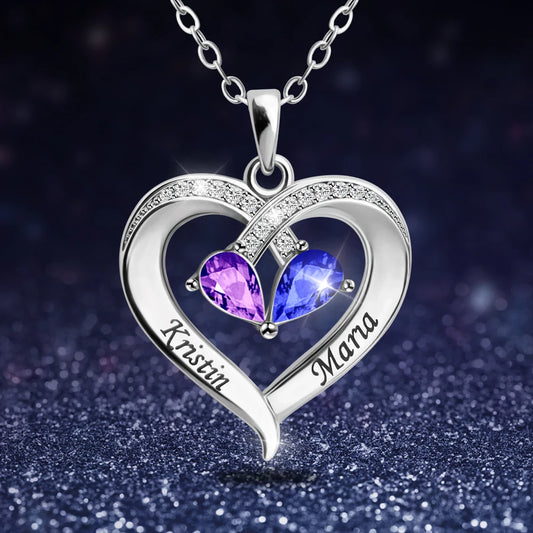 Heartfelt Custom Necklace: Birthstone Beauty for Mom