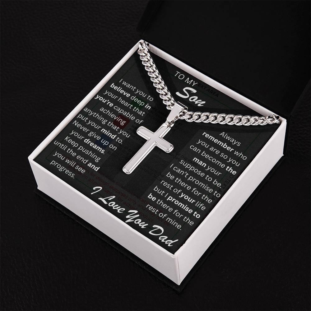 Son, Love Dad/ Cuban Link with Cross