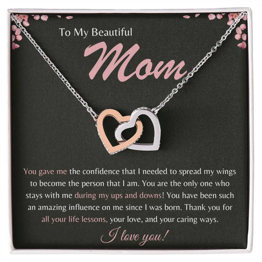 Mom / Interlocking Heart Necklace